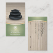 Massage Stones Wood Spa Sage Green Appointment Afsprakenkaartje (Voorkant / Achterkant)