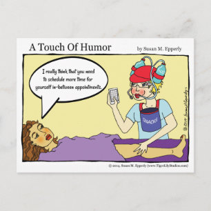 Massage strip met 'Een aanraking van de Humor' Briefkaart