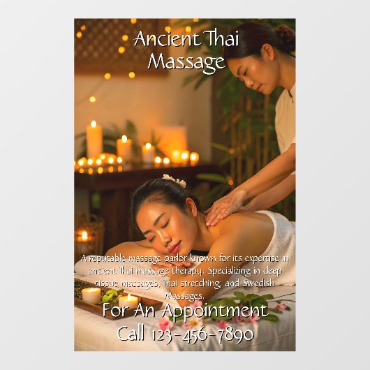 Massage Studio Business aanpassen Raamsticker (Vel)