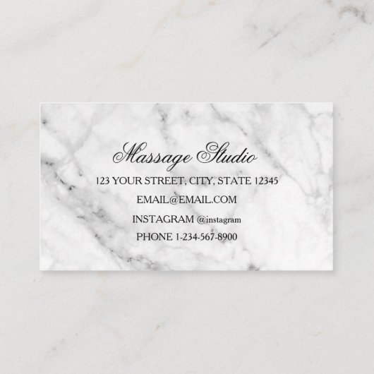 Massage Studio Visitekaartje (Achterkant)