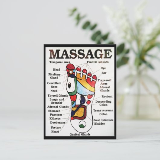 Massage Thai Foot ~ Reflexology-kaart Briefkaart (Staand voorkant)