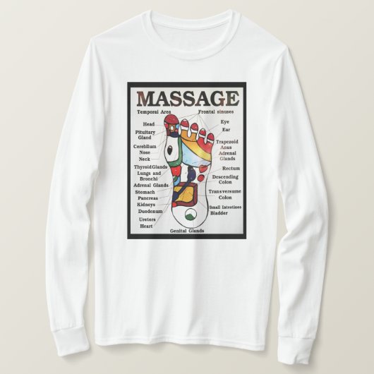 Massage Thai Foot ~ Reflexology-kaart T-shirt (Design voorkant)