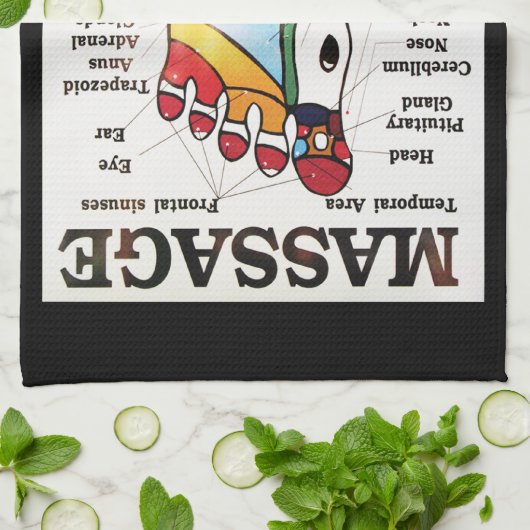 Massage Thai Foot ~ Reflexology-kaart Theedoek (Gevouwen)