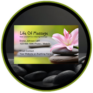 Massage thema Visitekaartjes zen ontwerp