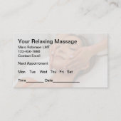 Massage Therapeut Client Budget Afspraakkaarten Afsprakenkaartje (Voorkant)