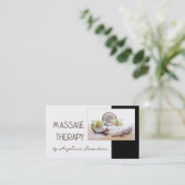 Massage Therapeut Kokosnoot Kaars Relax Kaart Visitekaartje (Staand voorkant)