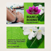 Massage Therapeut Spa | Bloemen en bladeren Visitekaartje (Voorkant /achterkant)