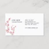 Massage Therapeut Spa Roze Kersenbloesem en Maan Visitekaartje (Achterkant)