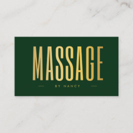 Massage Therapeute QR Code Logo Groen & Goud    Visitekaartje