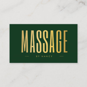 Massage Therapeute QR Code Logo Groen & Goud Visitekaartje