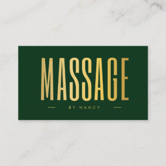 Massage Therapeute QR Code Logo Groen & Goud Visitekaartje