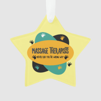 Massage Therapeuten Handen Wrijven Kleurrijk Ornament