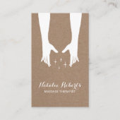 Massage Therapie Healing Handen Spa Rustieke Kraft Visitekaartje (Voorkant)