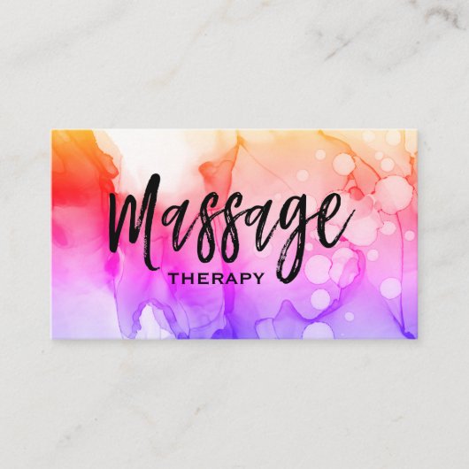 *~* Massage Therapie Massage Therapists Waterverf Visitekaartje (Voorkant)