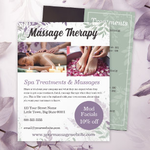 Massage Therapie Services Flyer met prijslijst