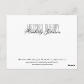Massage Therapie Spa Salon Bedankingsbon Briefkaart (Achterkant)