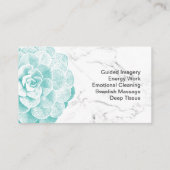 Massage Therapie Spa Succulent Elegant Marmer Visitekaartje (Achterkant)