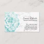 Massage Therapie Spa Succulent Elegant Marmer Visitekaartje (Voorkant)