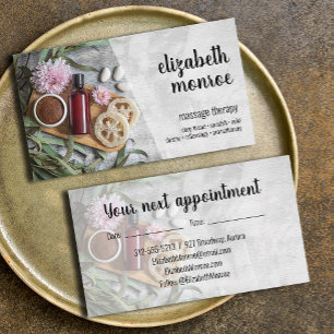 Massage Therapist Appointment Card Afsprakenkaartje