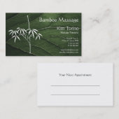 Massage Therapist Bamboo Big Leaf Appointment Visitekaartje (Voorkant / Achterkant)
