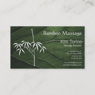 Massage Therapist Bamboo Big Leaf Appointment Visitekaartje
