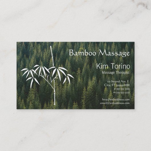 Massage Therapist Bamboo Forest Appointment Visitekaartje (Voorkant)