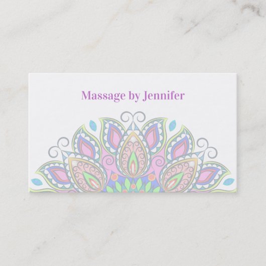 Massage Therapist Beauful Mandala Visitekaartjes (Voorkant)
