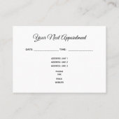 Massage Therapist Beautician Zen Lotus Appointment Visitekaartje (Achterkant)