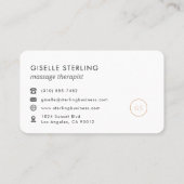 Massage Therapist Black Professional Visitekaartje (Achterkant)