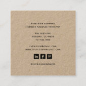 Massage Therapist Body Work Mehndi Henna Kraft Squ Vierkante Visitekaartje (Achterkant)