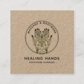 Massage Therapist Body Work Mehndi Henna Kraft Vierkante Visitekaartje (Voorkant)