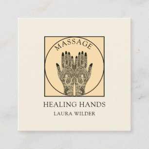 Massage Therapist Body Work Mehndi Henna Square Bu Vierkante Visitekaartje