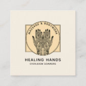 Massage Therapist Body Work Mehndi Henna Square Bu Vierkante Visitekaartje (Voorkant)