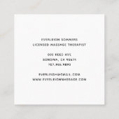 Massage Therapist Body Work Mehndi Henna Square Bu Vierkante Visitekaartje (Achterkant)