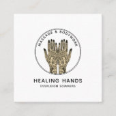 Massage Therapist Body Work Mehndi Henna Square Bu Vierkante Visitekaartje (Voorkant)