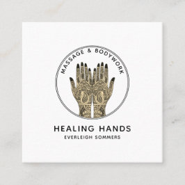 Massage Therapist Body Work Mehndi Henna Square Bu Vierkante Visitekaartje