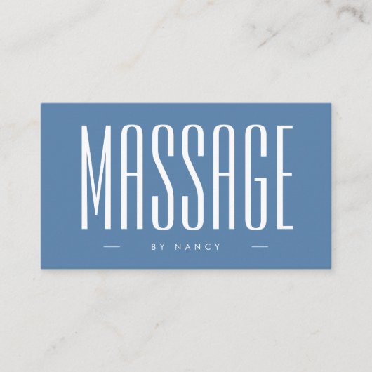 Massage Therapist Dusty Blue  Visitekaartje (Voorkant)
