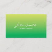 Massage Therapist Elegant Spring Green Visitekaartje (Voorkant)