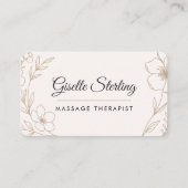 Massage Therapist Floral QR Code Professional Visitekaartje (Voorkant)