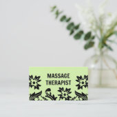 Massage Therapist Floral Visitekaartje (Staand voorkant)