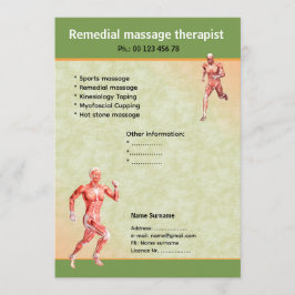 massage therapist flyer template kaart