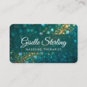 Massage Therapist  Green Gold QR Code Professional Visitekaartje (Voorkant)