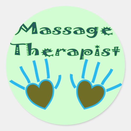 Massage Therapist Heart Hands Gifts Ronde Sticker (Voorkant)