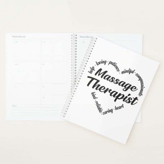 Massage Therapist Heart Word Cloud Planner (Display)