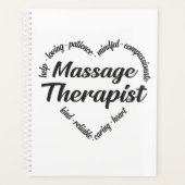 Massage Therapist Heart Word Cloud Planner (Voorkant)