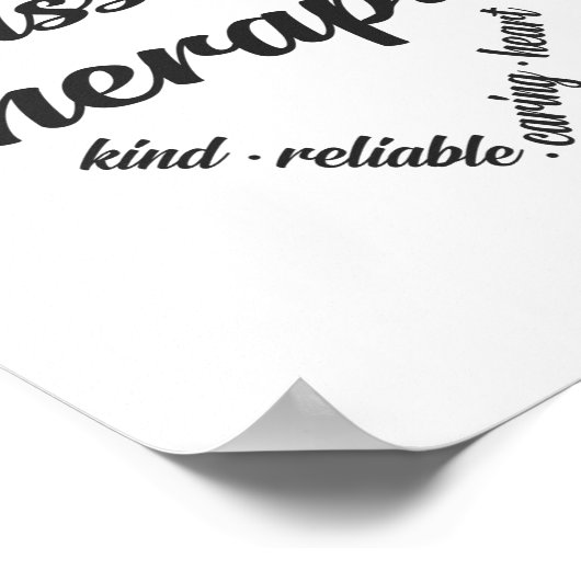 Massage Therapist Heart Word Cloud Poster (Hoek)