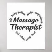 Massage Therapist Heart Word Cloud Poster (Voorkant)