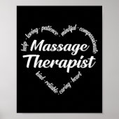 Massage Therapist Heart Word Cloud Poster (Voorkant)