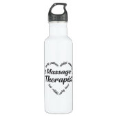 Massage Therapist Heart Word Cloud Waterfles (Voorkant)