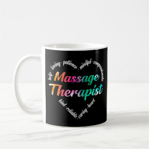 Massage Therapist Heart Word Cloud Waterverf Koffiemok